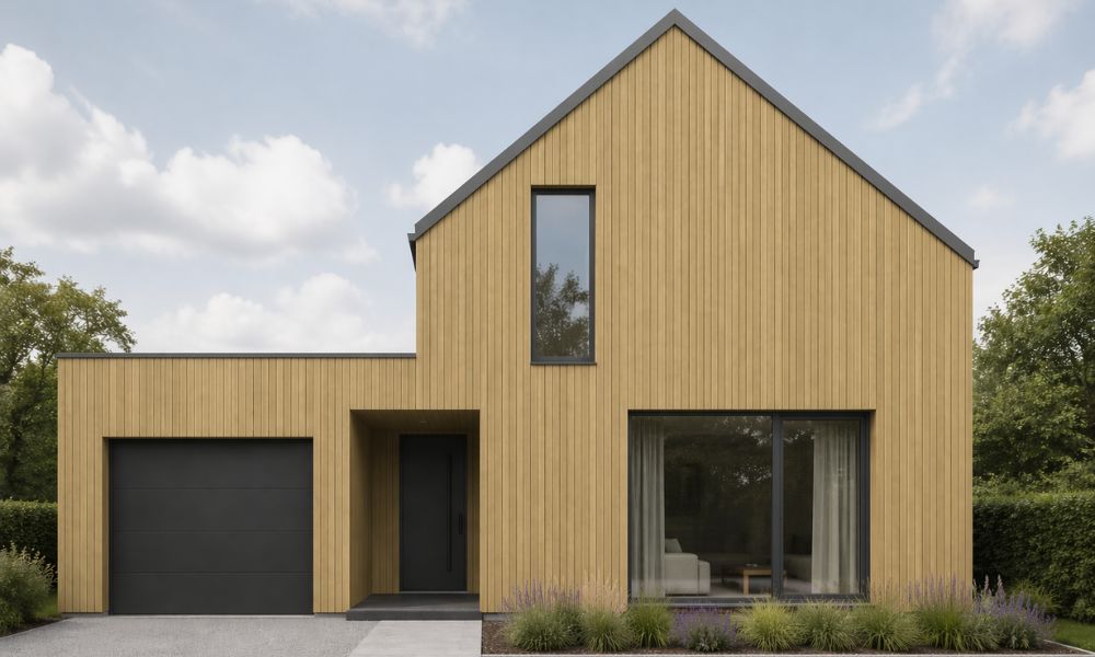 Woning met houtkleur Amber Clay